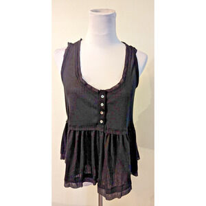 NEW We My People sz XS Babydoll style Tank Top knit black t-shirt 2135